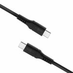 Fast flytende silikonkabel USB-C/USB-C-kabel 60W - 1,2 meter svart