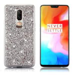 Glitter OnePlus 6 skal - Silver/Grå