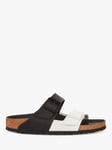 Birkenstock Arizona Regular Fit Birko Flor Split Slider Sandals, Black/White