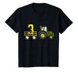 Youth Farm 3 Year Old T-Shirt Barnyard Boys 3rd Birthday Tractor T-Shirt