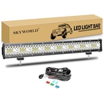 SKYWORLD 59cm 480W Barre lumineuse LED de travail Combo Faisceau de Spot D'inondation Lampe Barre Phare LED 4x4 Feux de Travail avec 12V Câblage pour Offroad Véhicules Atvs Utvs