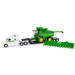 ERTL - FREIGHTLINER with equipment carrier and JOHN DEERE S780 Harvester - 1/...