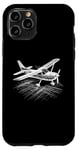 Coque pour iPhone 11 Pro Avion à hélice 3D Wireframe - Amoureux d'avion vintage