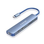 LENTION Hub USB C avec Charge PD 100W HDMI 4K Lecteur de Carte SD/Micro SD USB 3.0 Adaptateur Compatible 2023-2016 MacBook Pro/Mac Air M1/M2 Chromebook iPad Plus d'appareils de Type C(CE18 Bleu)