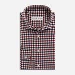 Flanel Slimline - Red-White-Navy Check