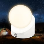 BRILONER - Mini lampe de table LED sans fil IP54 avec touche, variateur par paliers, batterie et source interchangeables, lampe de chevet, boule, lampe LED, lampe de table à batterie, 10x8x9 cm