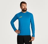 HOKA Couche intermédiaire en laine mérinos pour Homme en Diva Blue Taille 2XL | T-Shirts À Manches Longues