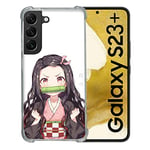 Cokitec Coque Renforcée en Verre Trempé pour Samsung Galaxy S23 Plus Manga Demon Slayer Nezuko