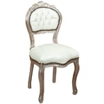 Biscottini - Chaises Louis xvi 90x45x42 cm Chaise argentée antique Chaise rembourrée Fauteuil de style français chambre Fauteuil rembourré