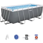 BESTWAY Piscine hors sol Power Steel™ 412 x 201 x 122 cm, filtre à cartouche, échelle, diffuseur Chemconnect™