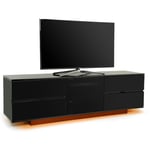 Centurion Supports AVITUS ULTRA Black with Gold LED Lights 32"-65" TV Cabinet