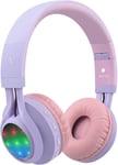 Riwbox Kids Bluetooth Headphones, WT-7S LED Light Up Foldable Stereo Wireless&W