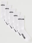 Jack & Jones Junior Boys 5 Pack Basic Logo Tennis Socks - White