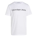 T-shirt Junior Garçon Calvin Klein coton avec manches courtes et col rond blanc