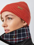 Barbour Lucia Rib Knit Beanie Hat, Aruna Red