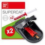 SWISSINNO Piège à Souris Pro SuperCat x2 + Seringues d'appât x2. Certifié pour Le Respect du Bien-être des Animaux et Une Capture sans failles. Réutilisable, Intérieure + Extérieur. Fabriqué en UE