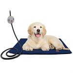 Namsan Pet Heated Pad Dog Electric Heating Mat 7 Temperature Levels Washable Safety Blanket 60 * 45 cm Heated Warmer Bed with Anti Chew Cord for Rabbit, Cat, Dog