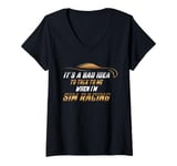 Womens Racing Simulator Sim Racing Cockpit Seat Sim Racer V-Neck T-Shirt