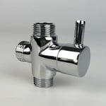 Aougo - Vanne de dérivation, mâle G1/2 Robinet en laiton t adaptateur Chrome salle de bain douche robinet accessoires inverseur d'eau 3 voies vanne