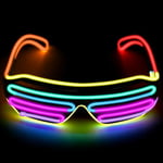 SOOOEC Lunettes lumineuses à LED phosphorescentes pour rave, EDM et disco – Lunettes lumineuses à DEL filaires (A filaire, 7 couleurs)