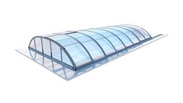 Abri de piscine Skyline - 8,61x4,20 m - polycarbonate alvéolaire 8 mm - Couleur Ral7037 Gris  - ECO307