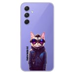 coque galaxy A14 5G chat cyber futuriste personnalise