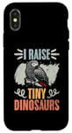 Coque pour iPhone X/XS I Raise Tiny Dinosaurs Perroquet gris africain ornithologie rétro