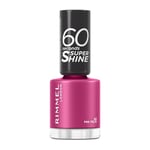 Rimmel, Vernis à Ongles 60S Seconds Super Shine, 321 Pink fields, Couleur Ultra Brillante, Anti-Choc, Anti-Ternissement, Séchage Rapide, Longue Tenue 8 ml