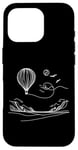 Coque pour iPhone 16 Pro Ballon à air One Line Art Dessin