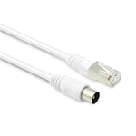 Metronic 395286 RJ45 / TV Coaxial Cable 9.52 mm Male to Male 5 m