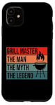 iPhone 11 BBQ Smoker Grill Master The Man Myth Legend Retro Vintage Case