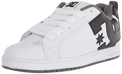 DC Men's Court Graffik Casual Low Top Skate Shoe Sneaker, White Heather Grey Se, 13 UK