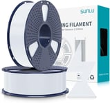 Filament PLA Haute Vitesse1.75 mm, Filament PLA pour Imprimante 3D rapide, Conçu pour l'impression à Grande Vitesse, HS-PLA Filament, Précision Dimensionnelle +/- 0.02 mm, 2KG Blanc+blanc