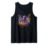 Splash Art Microphone Mic Singer Podcast Host Podcaster Tank Top