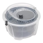 Chef Aid Clear Plastic Salad Spinner Measuring 24.5cm x 16cm, 4.4 Litre Capacity with easy spin mechanism