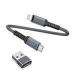 Câble Chargeur USB C vers Lightning 0.3M avec Adaptateur USB A,Cordon d'Alimentation Type C PD Charge Rapide pour iPhone 10 11 12 13 14 Mini Pro Max XR SE 2021 iPad 8 9,Airpods 1 2 3