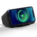 i-Box Wireless Charger, Portable Bluetooth Speaker, 10W Fast Qi Wireless Charger, iphone and Android Phone Stand, 6W Stereo Speakers, Large 5,000mAh Battery for up to 18 Hours Playback