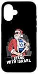 iPhone 16 I Stand With Israel And USA Flag Santa Patriotic Israeli Case