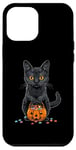 Coque pour iPhone 15 Plus Chat noir Costume d'Halloween Citrouille Pour Femme