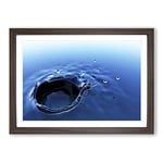 Big Box Art Water Drops Framed Wall Art Picture Print Ready to Hang, Walnut A2 (62 x 45 cm)