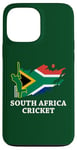 Coque pour iPhone 13 Pro Max Couleurs du drapeau sud-africain Cricket Afrique du Sud