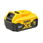 DEWALT - Batterie XR 18V 5 Ah Li-Ion - DCB184-XJ - Compatible Avec Tous Les Outils XR 18V Bricolage et Jardin DEWALT - Témoin de Charge Lumineux