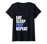 Womens Eat Sleep Pray Repeat V-Neck T-Shirt