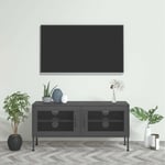 Meuble TV Anthracite 105x35x50 cm Acier