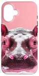 Coque pour iPhone 16 Hippo Pink Retro Vibes