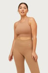 Aim'n - Träningstopp Camel Ribbed Seamless Crop Top - Brun