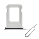 Cemobile SIM Card Tray Slot Holder Replacement for iPhone 12 Pro / 12 Pro Max (Single SIM Version) with Waterproof Rubber Seal Ring + SIM Tray Open Eject Pin (Silver)