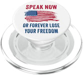 Speak Now or Forever Lose Your Freedom – Free Speech USA PopSockets PopGrip pour MagSafe