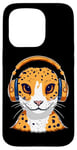 iPhone 15 Pro Leopard Gecko with Headphones Music Funny Case