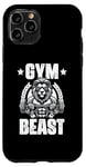 Coque pour iPhone 11 Pro Gym Beast Lion Haltérophilie Entraînements Gym Citations Gym Fitness